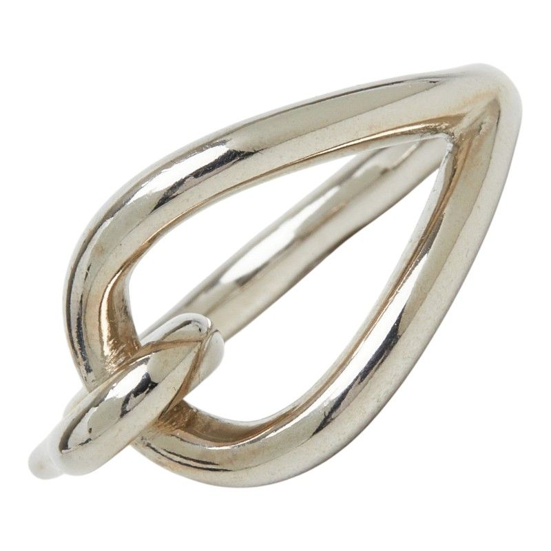 Hermes Jumbo Scarf Ring Silver Metal