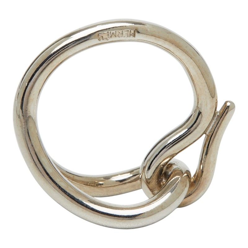Hermes Jumbo Scarf Ring Silver Metal — view 5