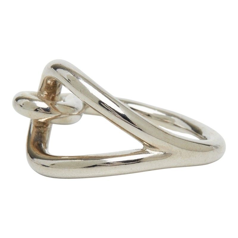Hermes Jumbo Scarf Ring Silver Metal — view 3