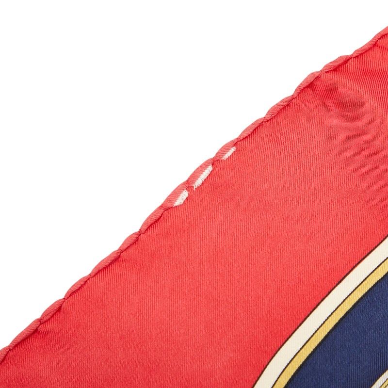 Hermes Carre 90 Washington's Carriage George Scarf Red Navy Multicolor Silk — view 3