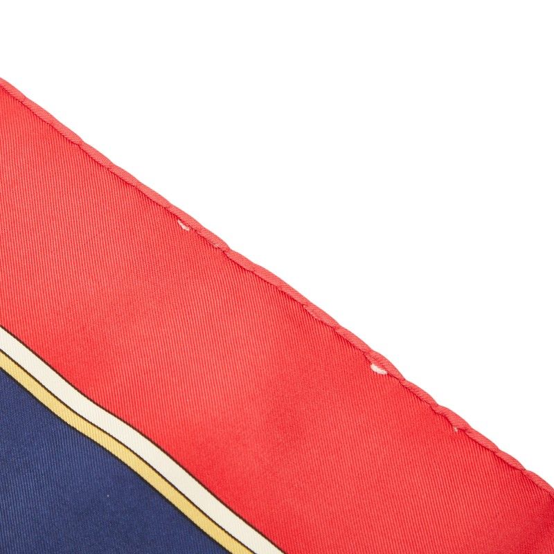 Hermes Carre 90 Washington's Carriage George Scarf Red Navy Multicolor Silk — view 4