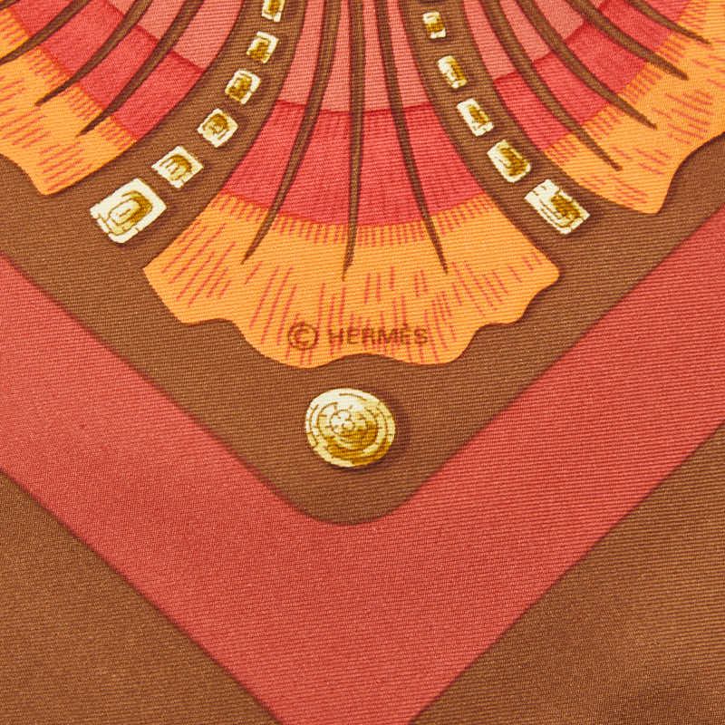 Hermes Carre 90 Cheval Turc Turkish Horse Scarf Brown Multicolor Silk — view 9