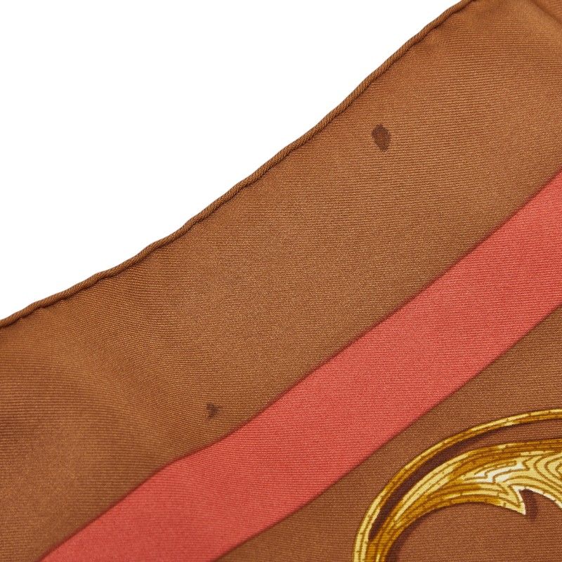 Hermes Carre 90 Cheval Turc Turkish Horse Scarf Brown Multicolor Silk — view 6