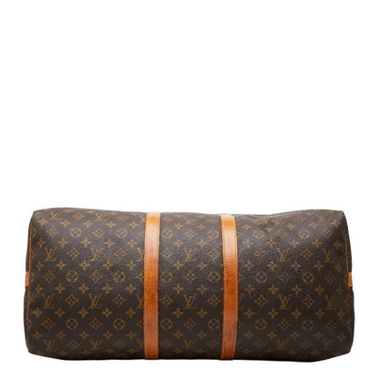 Louis Vuitton Monogram Keepall Bandouliere 55 Boston Bag 2-Way Brown Leather — view 3