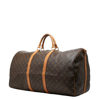Louis Vuitton Monogram Keepall Bandouliere 60 Boston Bag 2-Way Brown Leather — view 2