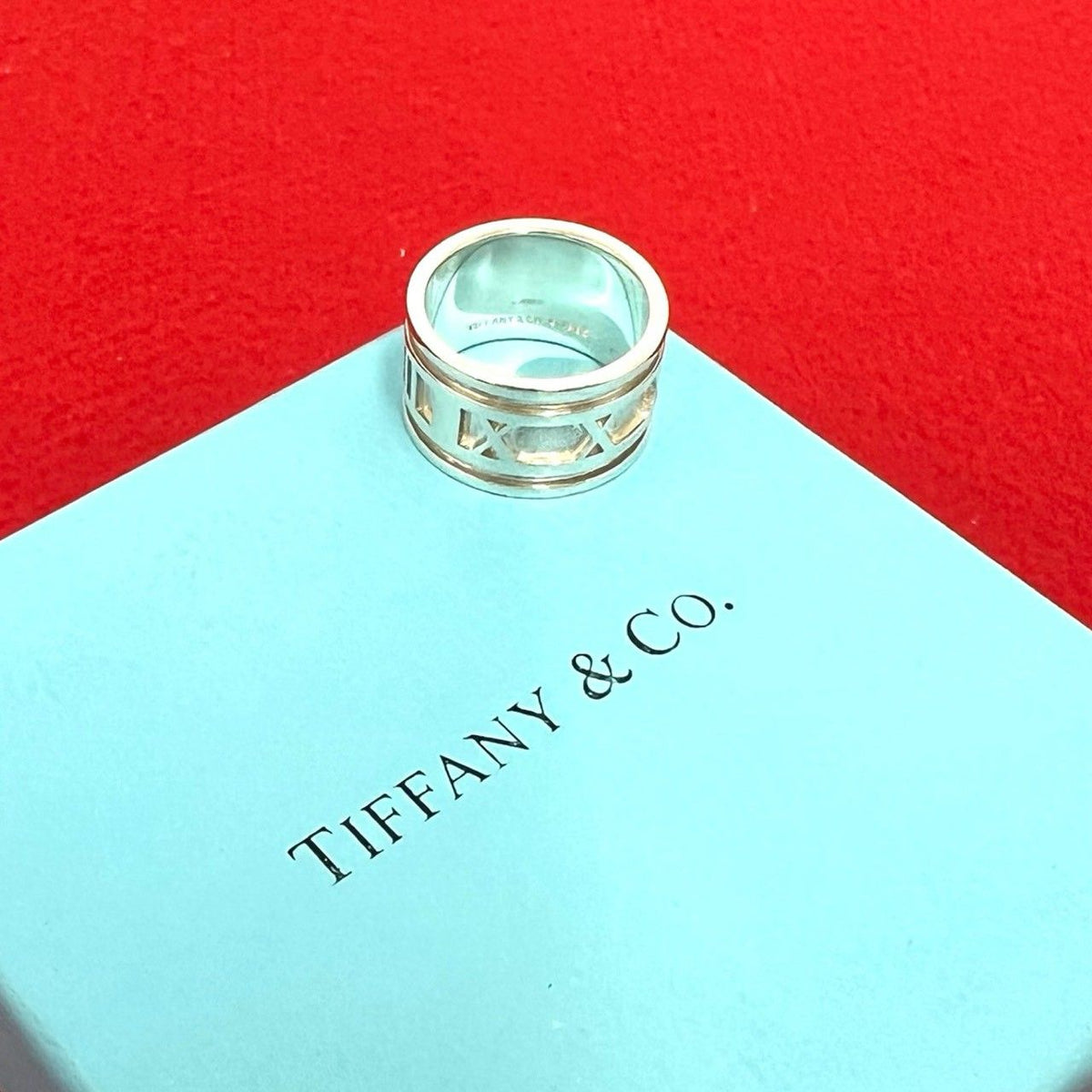 Tiffany & Co Vintage Wide Atlas Ring 925 Sterling Silver