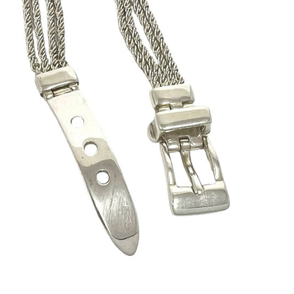 Tiffany & Co Vintage T Rope Bracelet 925 Sterling Silver Belt Chain Bangle — view 4