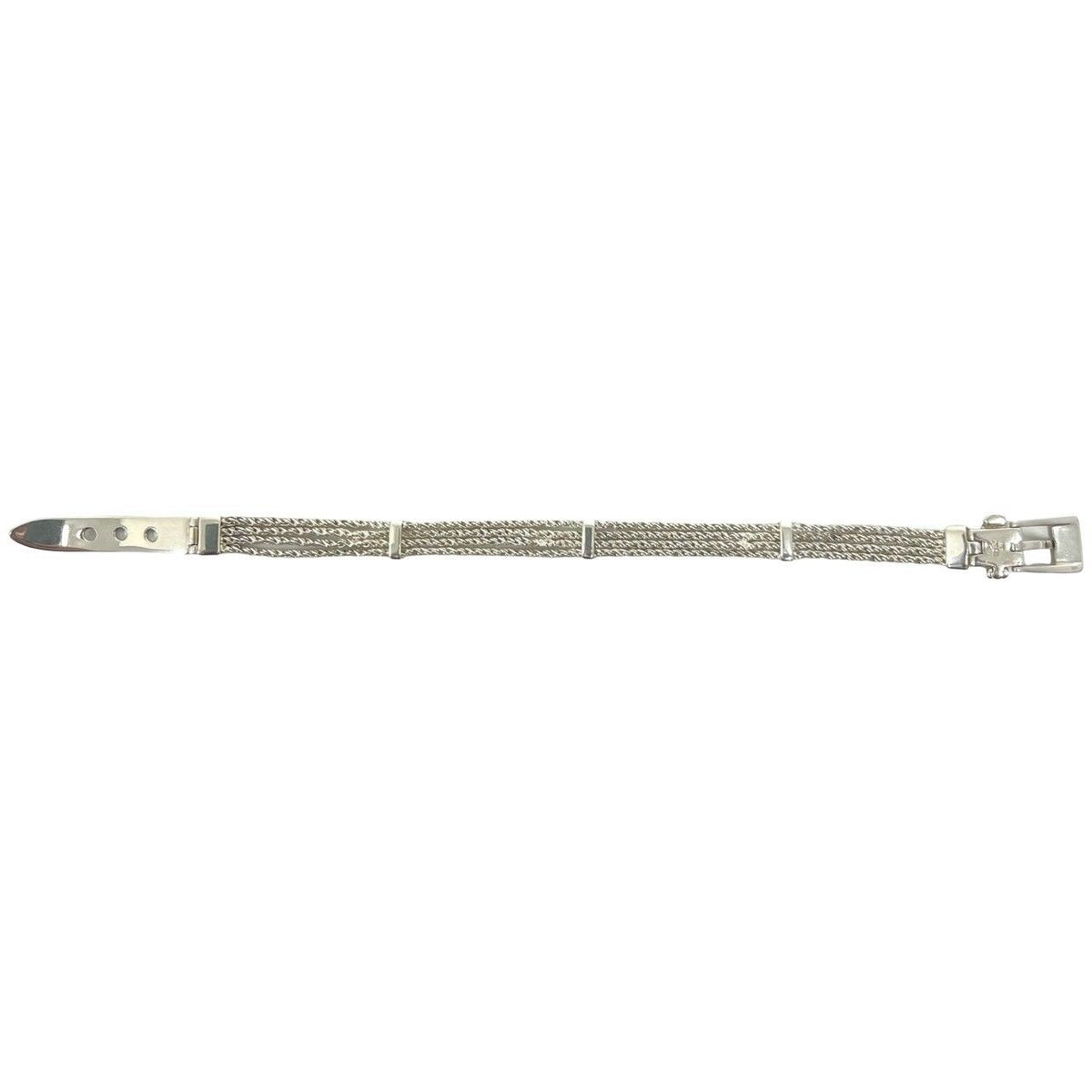 Tiffany & Co Vintage T Rope Bracelet 925 Sterling Silver Belt Chain Bangle — view 6