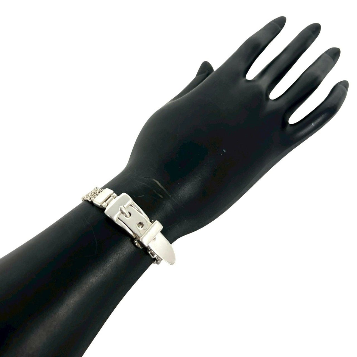 Tiffany & Co Vintage T Rope Bracelet 925 Sterling Silver Belt Chain Bangle — view 2