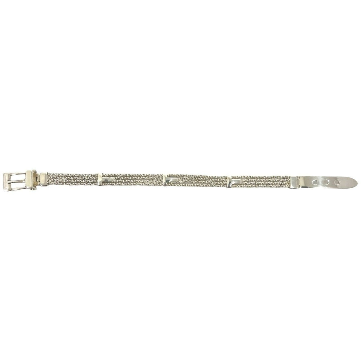 Tiffany & Co Vintage T Rope Bracelet 925 Sterling Silver Belt Chain Bangle — view 5