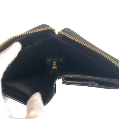 Saint Laurent Paris YSL Tiny Black Gold Leather Fold Wallet — view 5