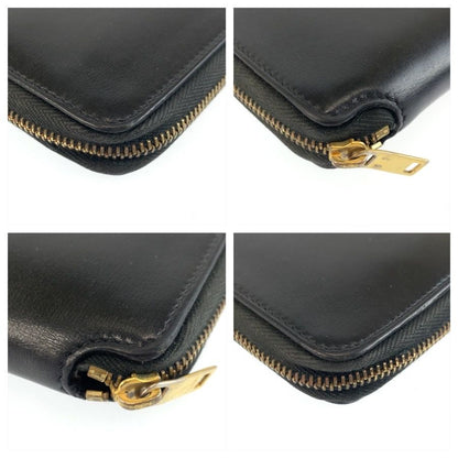 Saint Laurent Paris YSL Tiny Black Gold Leather Fold Wallet — view 8