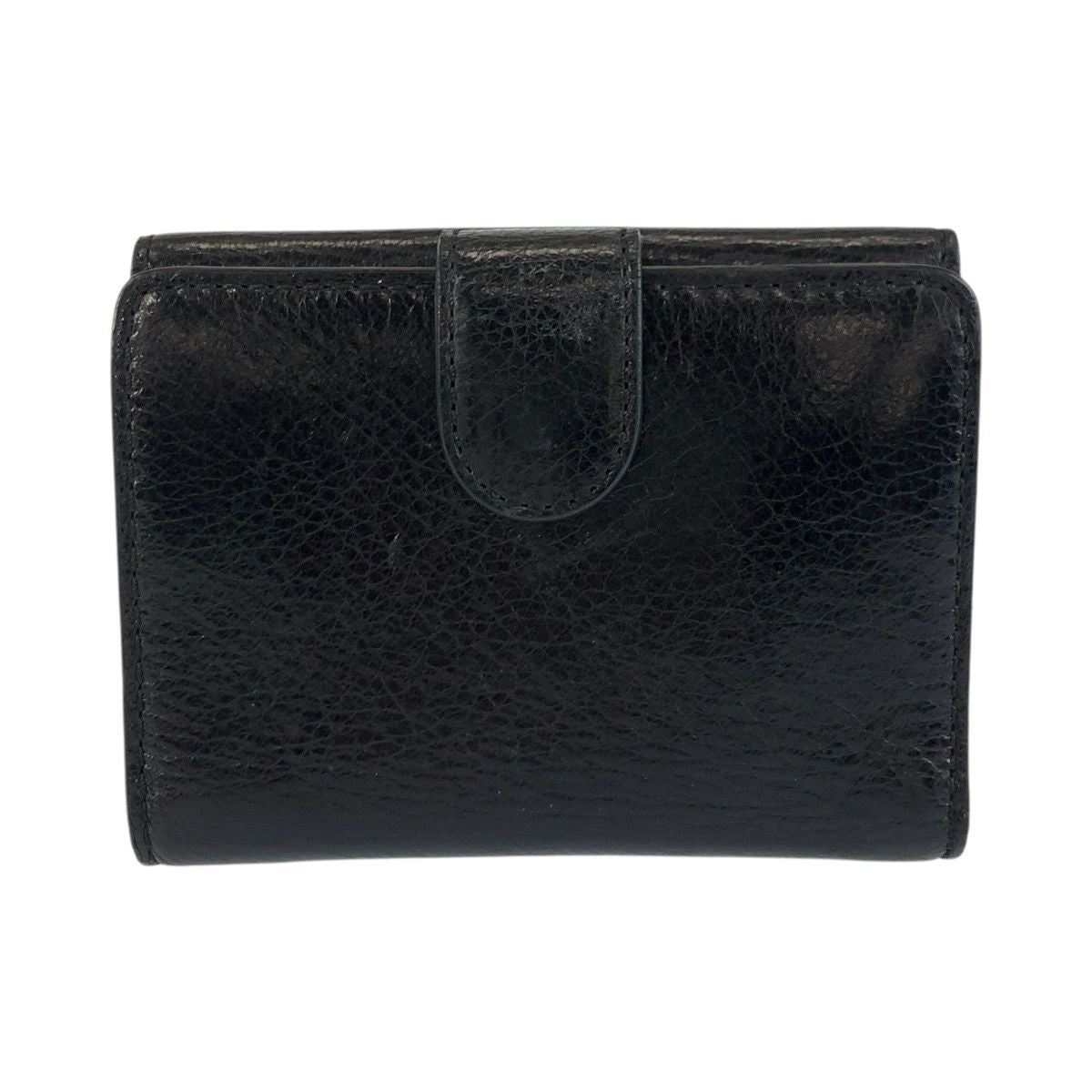 Celine Black Silver Leather Folded Wallet Compact — view 2