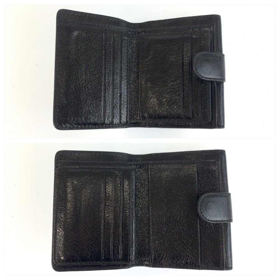 Celine Black Silver Leather Folded Wallet Compact — view 4