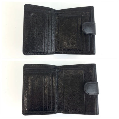 Celine Black Silver Leather Folded Wallet Compact — view 4