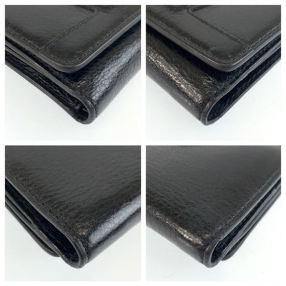 Celine Black Silver Leather Folded Wallet Compact — view 7