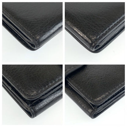 Celine Black Silver Leather Folded Wallet Compact — view 8
