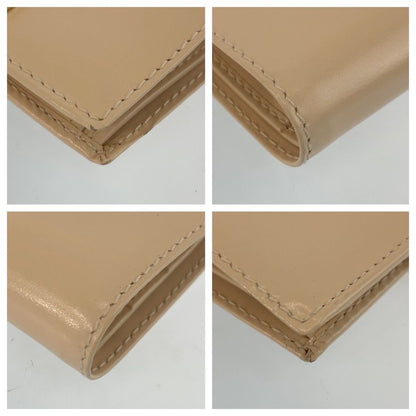 Gucci Logo Beige Gold Leather 035 Fold Wallet Compact — view 8