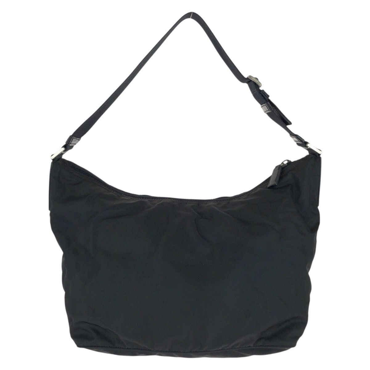 Prada Tessuto Black Silver Nylon Shoulder Bag — view 2
