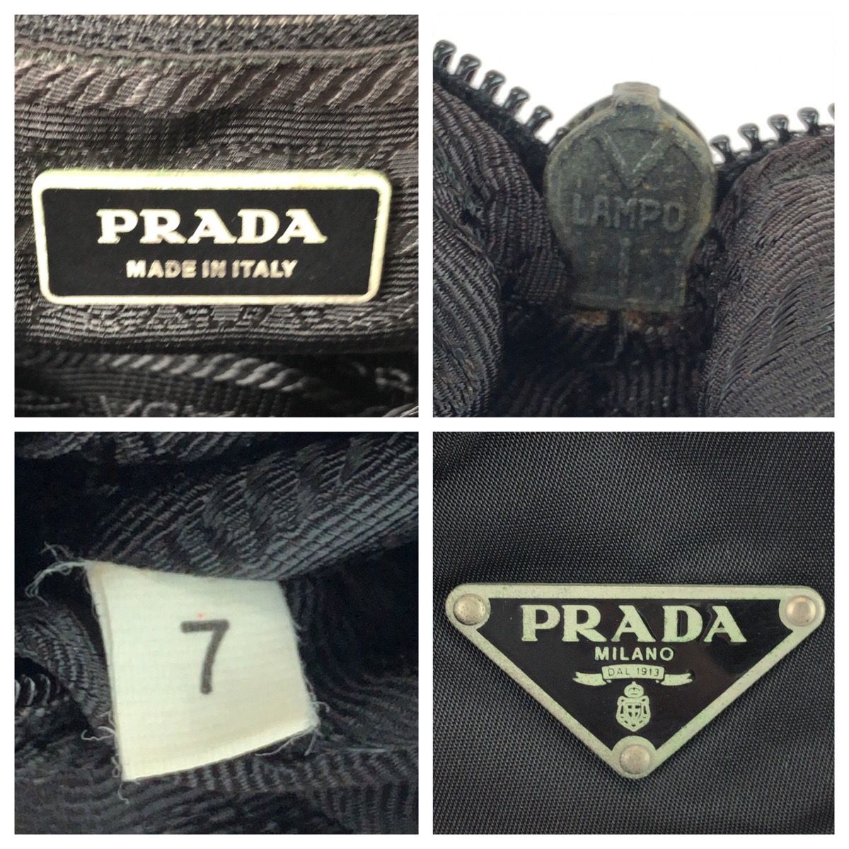 Prada Tessuto Black Silver Nylon Shoulder Bag — view 4