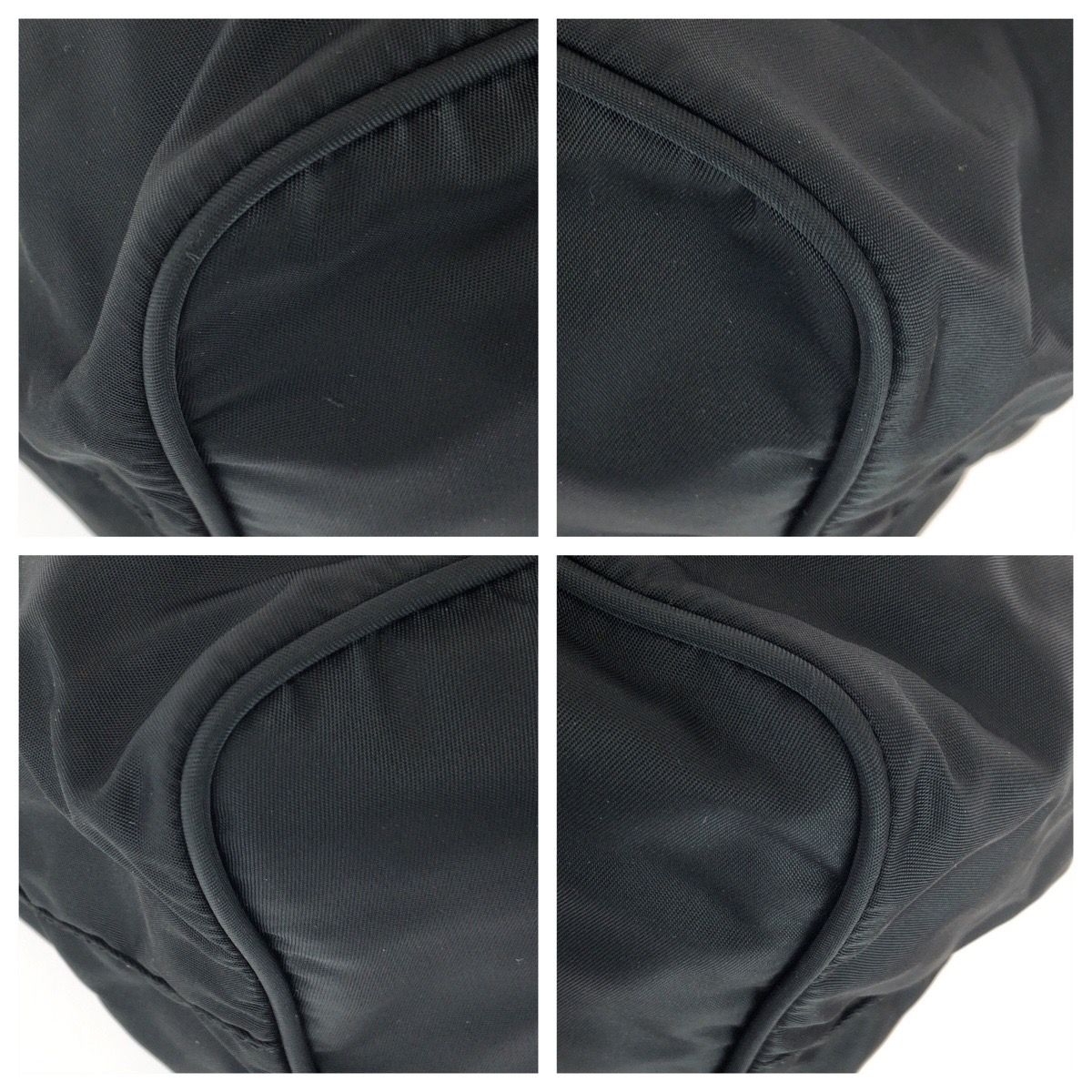 Prada Tessuto Black Silver Nylon Shoulder Bag — view 3