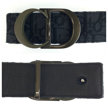 Dior Trotter 93 Navy Canvas Belt Reversible — view 3
