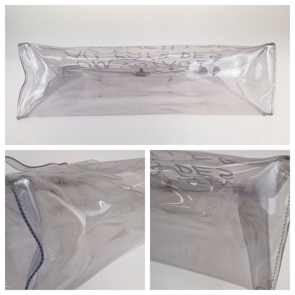 Hermes Vinyl Kelly Clear Gold Handbag — view 7