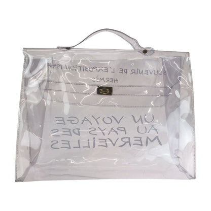 Hermes Vinyl Kelly Clear Gold Handbag — view 2