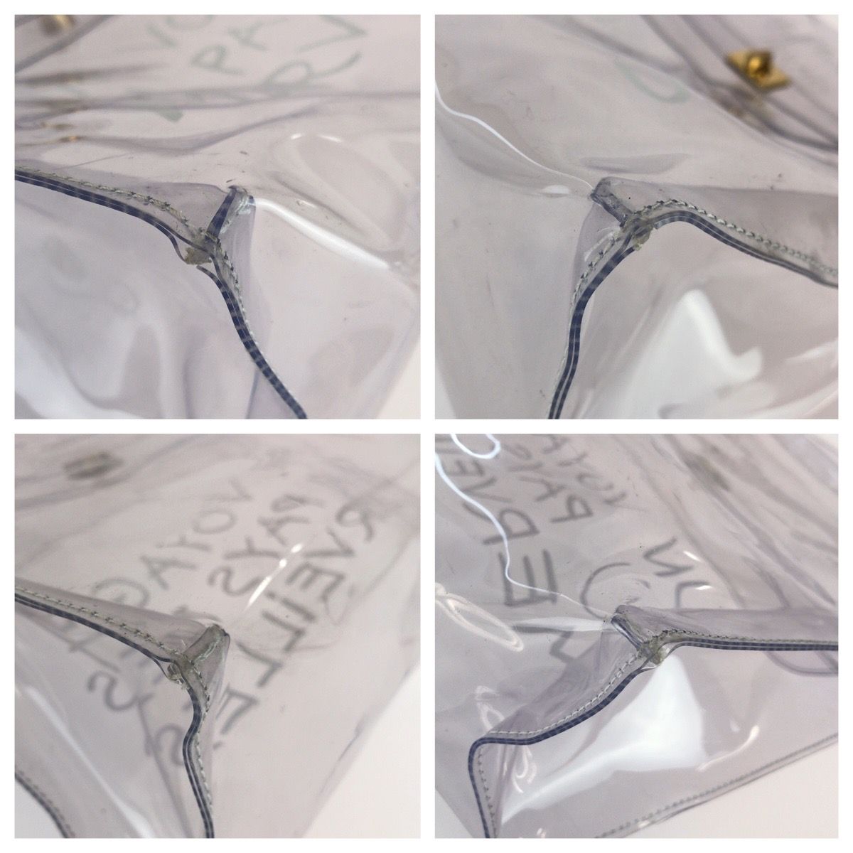 Hermes Vinyl Kelly Clear Gold Handbag — view 3