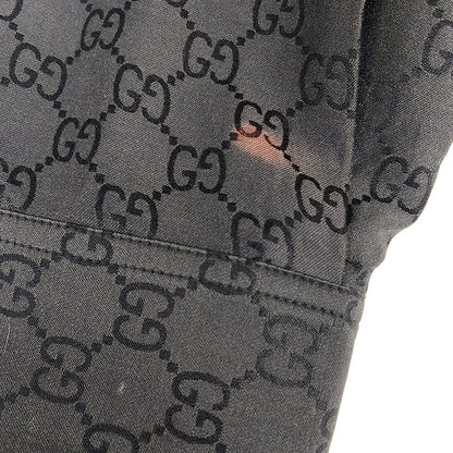 Gucci Long Sleeve Shirt Blouse 40 M Dark Brown Silk Blend GG Pattern — view 4