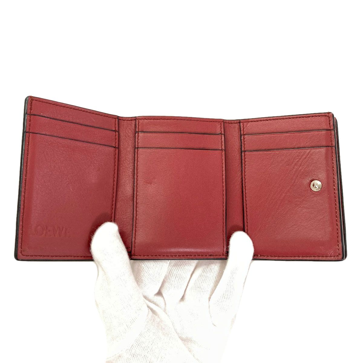 Loewe Vertical Wallet Small Compact Trifold Leather — view 4