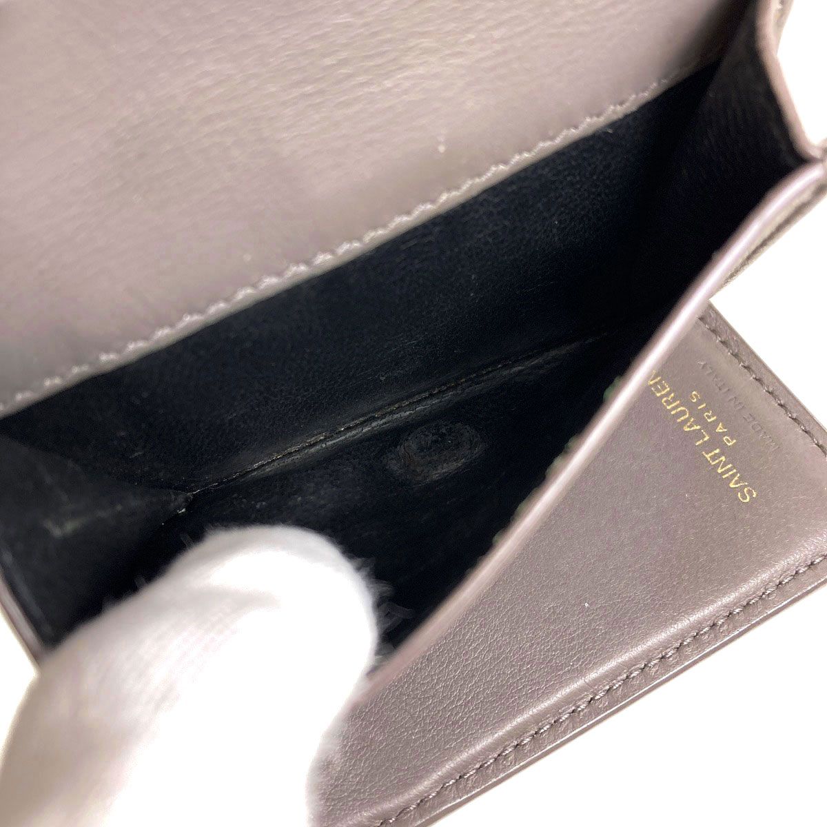 Saint Laurent Cassandra Compact Wallet Trifold Calf — view 6