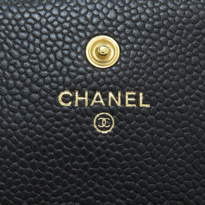 Chanel Quilted CC Logo Gold Wallet Grained Calfskin — view 7