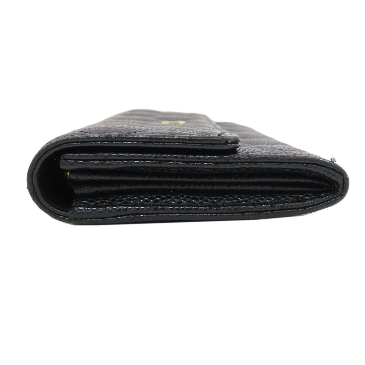 Chanel Quilted CC Logo Gold Wallet Grained Calfskin — view 3