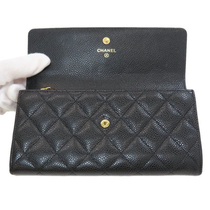 Chanel Quilted CC Logo Gold Wallet Grained Calfskin — view 4