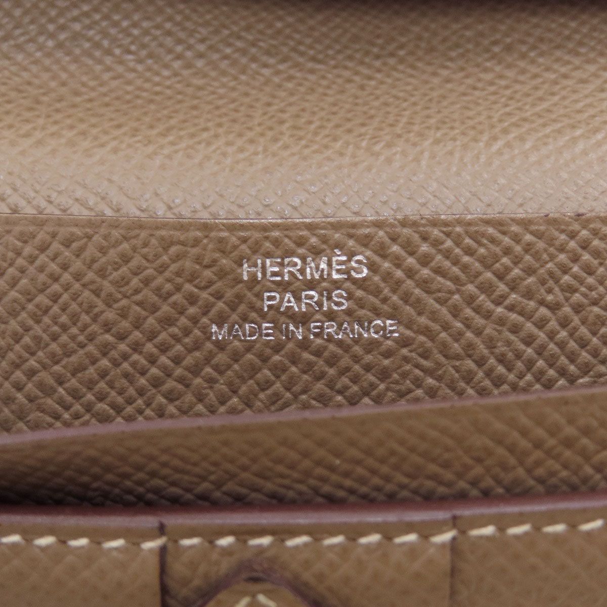 Hermes Bearn Souffle Etoupe Silver Wallet Epsom — view 7