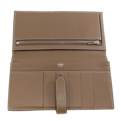 Hermes Bearn Souffle Etoupe Silver Wallet Epsom — view 4