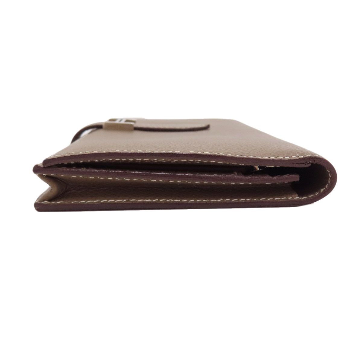 Hermes Bearn Souffle Etoupe Silver Wallet Epsom — view 3