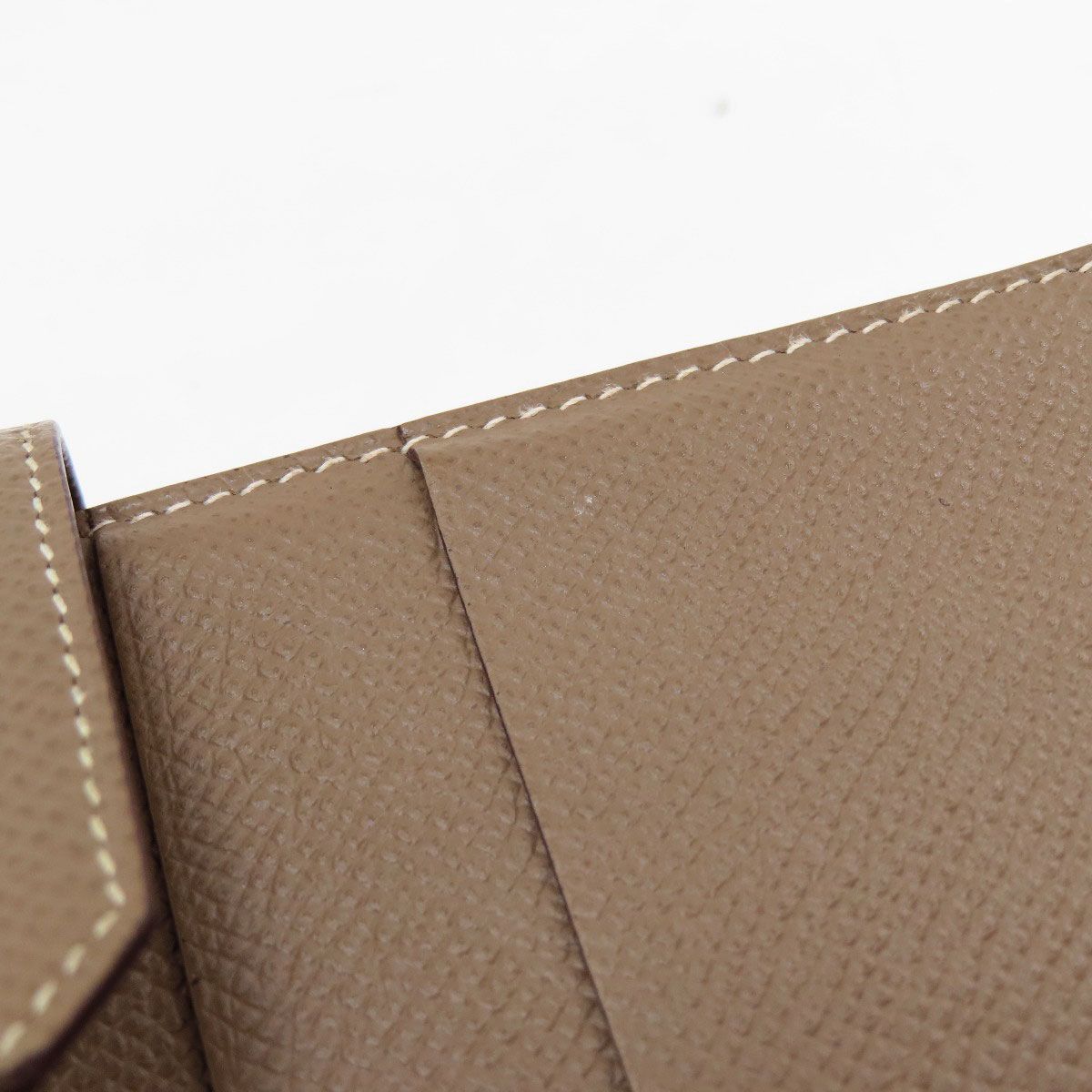 Hermes Bearn Souffle Etoupe Silver Wallet Epsom — view 9