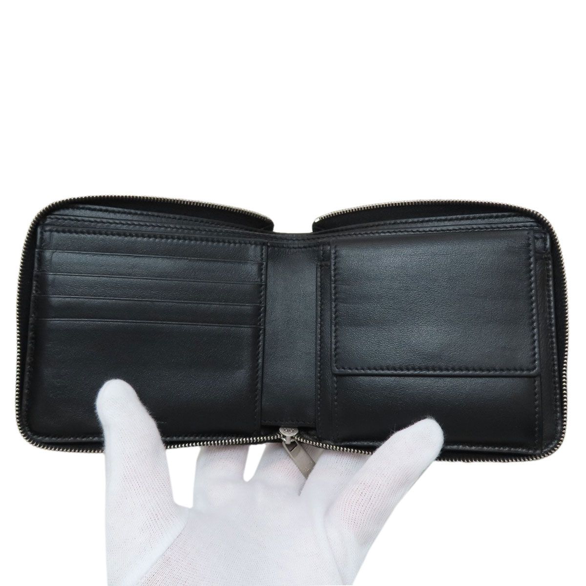 Celine Zip Bifold Wallet Grained Calfskin — view 4