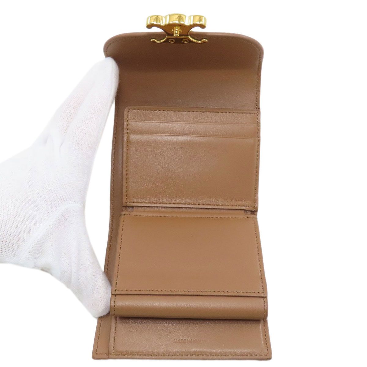 Celine Small Flap Wallet Triomphe Trifold Leather — view 4