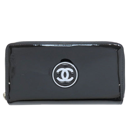 Chanel CC Logo Silver Wallet Enamel