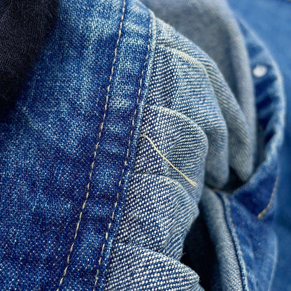 Celine Long Sleeve Shirt Triomphe Embroidered Cropped Denim M — view 6