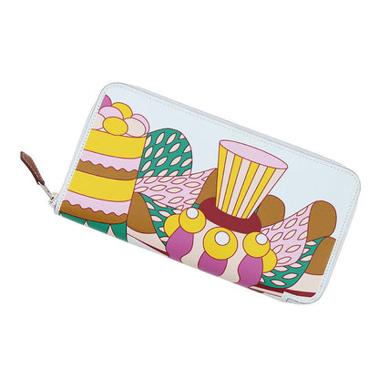 Hermes Wallet Azap Long Silk in la Patisserie Francaise Blue Brume Silver Swift