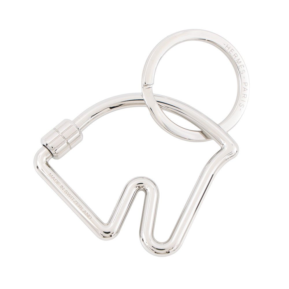 Hermes Key Holder Cheval Silver Key Ring — view 3