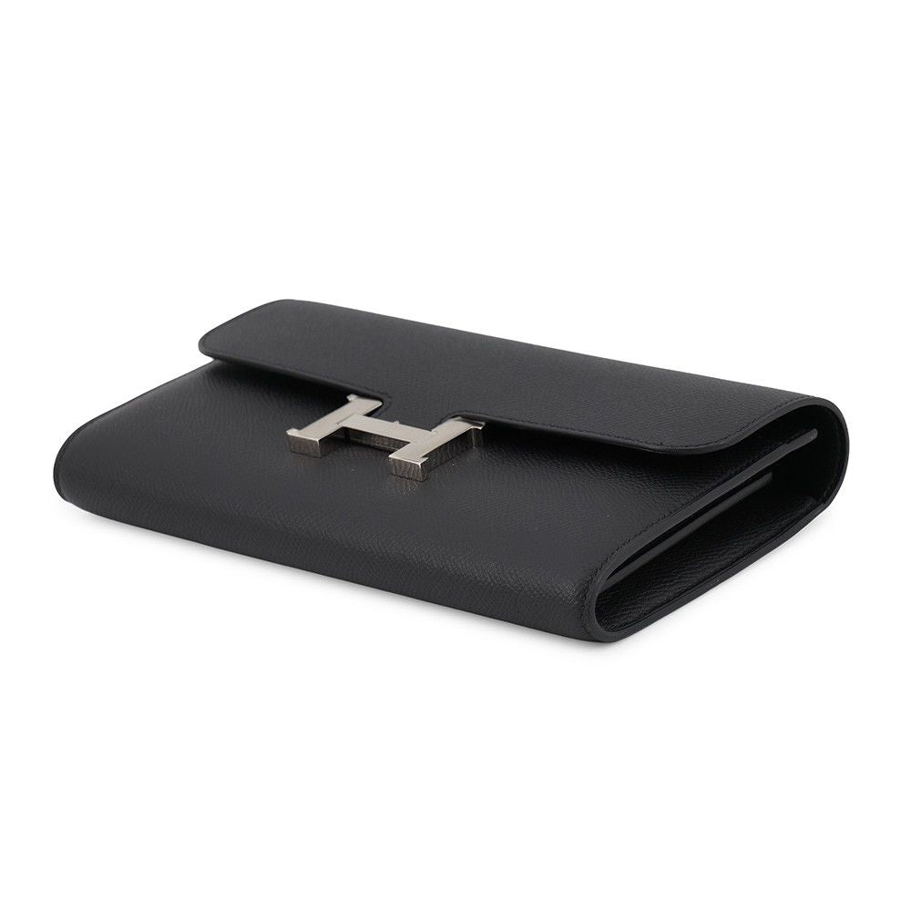 Hermes Wallet Constance Long Black Silver Epsom — view 2