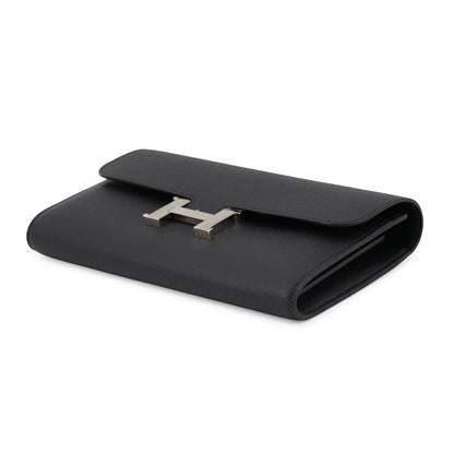 Hermes Wallet Constance Long Black Silver Epsom — view 2