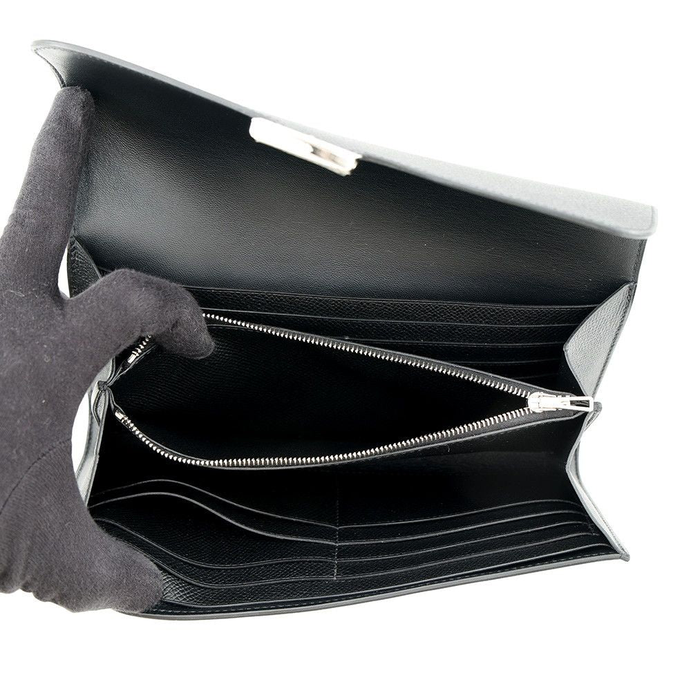 Hermes Wallet Constance Long Black Silver Epsom — view 5