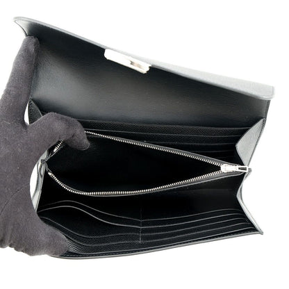 Hermes Wallet Constance Long Black Silver Epsom — view 5
