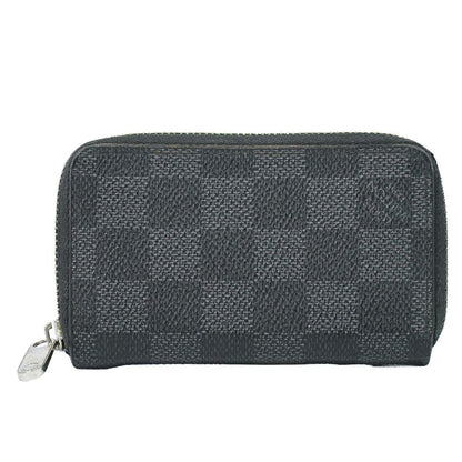 Louis Vuitton LV Zippy Coin Purse Damier Graphite Case Black Gray Wallet Second